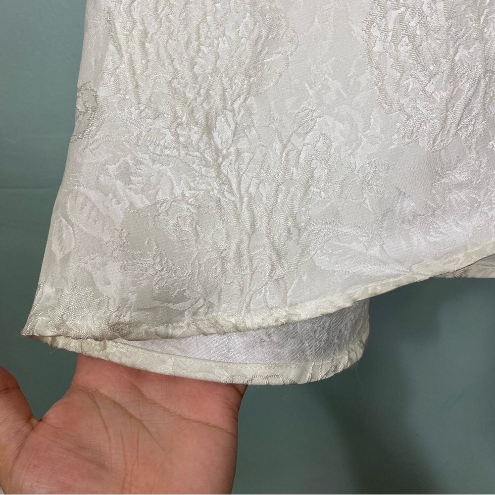 Elliatt Caspian Strapless‎ Gown Maxi Bridal Ivory Floral Ruffle Large Jacquard - Picture 6 of 16